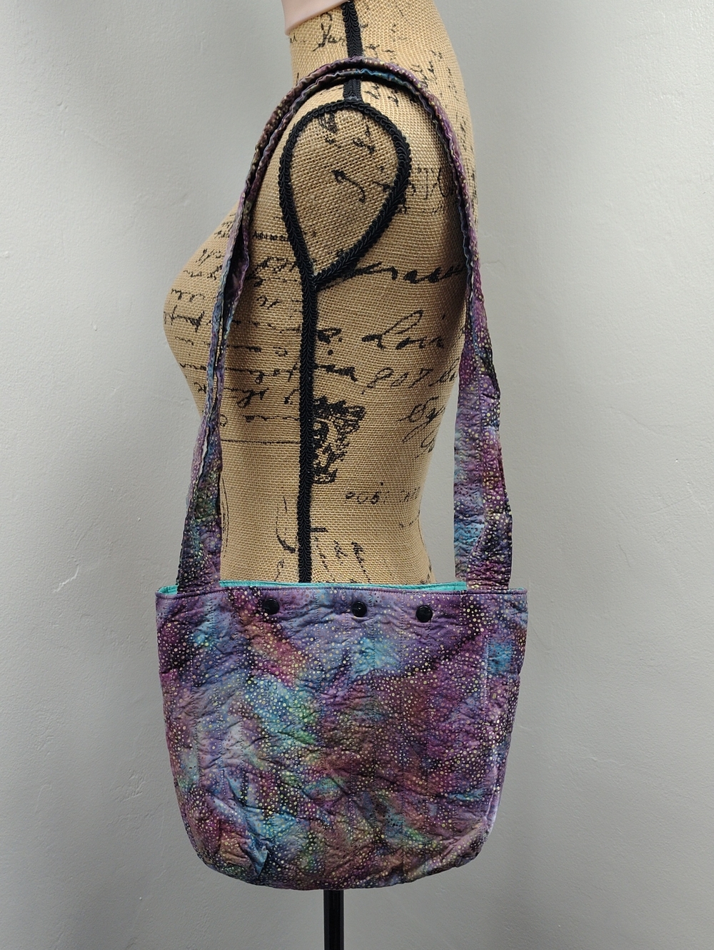 Handmade Purse Purple Multi-Color Shoulder Bag